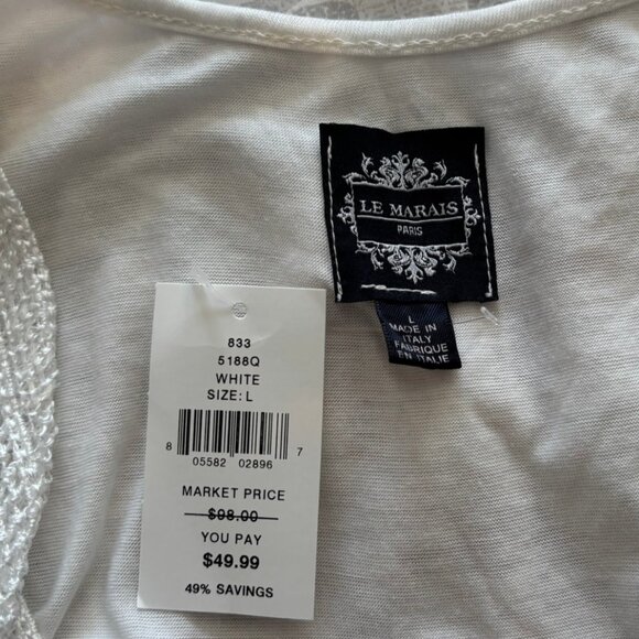 Le Marais Paris 100% Silk Pastel Floral Sequin Poncho Blouse - Size L - NWT - Picture 4 of 4